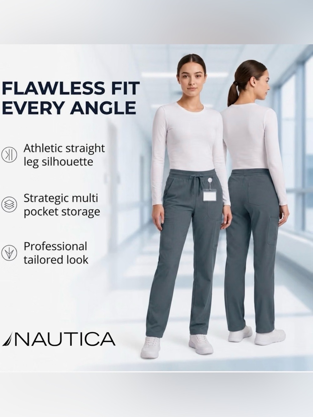 Nautica Women's Straight-Leg Pants in Slate